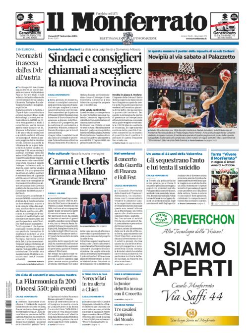 Il Monferrato - Edizione 73 del 27/09/2024